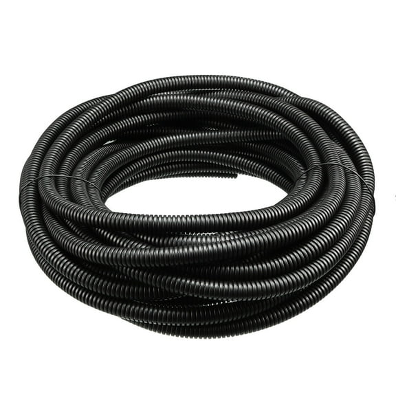 Corrugated Tube Conduit PP Tubing Flexible Pipe Hose Black 8.5mmx11.5mm 13M Long