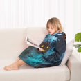 thumbnail image 4 of Halloween Scarecrow and Pumpkins At Night Blanket Hoodies for Kids 6-13YR Oversize Wearable Blanket Hoodies for Boys Girls Teens, 4 of 7
