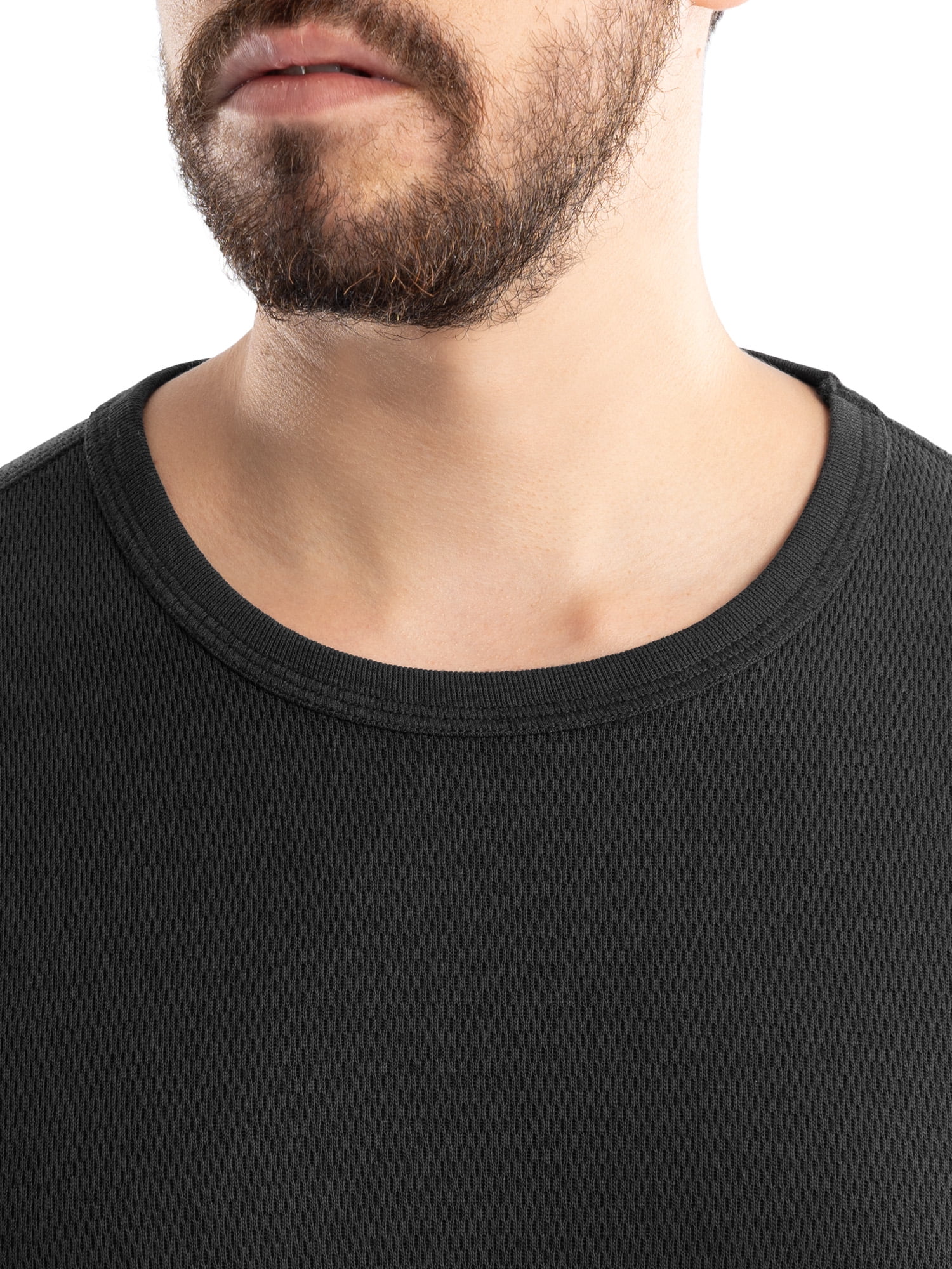 (3 pack) Realtree Men's Cotton Base Layer Thermal Shirt, Black, L