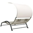 thumbnail image 6 of vidaXL Double Sunlounger Patio Outdoor Lounge Chair with Canopy Textilene, 6 of 29