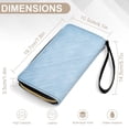 thumbnail image 6 of Womens Wallet Bifold Ladies Cluth Bag Wristlet Wrist Strap Long Purse Light Blue Denim Pattern Texture Design, 6 of 6