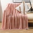 thumbnail image 4 of BrowQuartz Winter Sofa Blanket with Tassel Comfortable Blankets Sleeping Nap Shawl Fashion Accessory Home Living Room Bedroom Office Yellow 127x172cm, 4 of 6