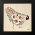 thumbnail image 2 of Norman, Michele 15x15 Black Modern Framed Museum Art Print Titled - Floral Hen Blue and Yellow, 2 of 5