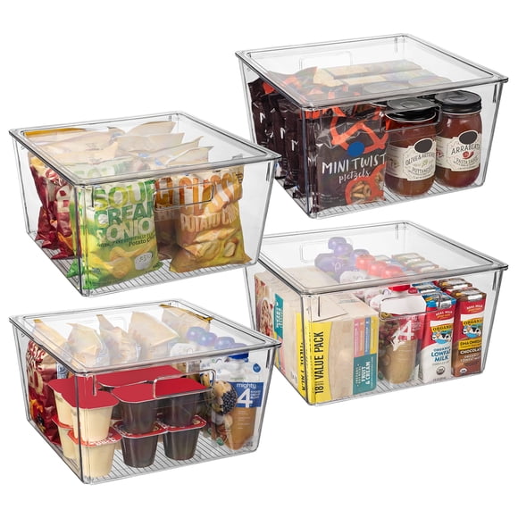 ClearSpace Plastic Storage Bins with Lids XL – Perfect Kitchen Organization or Pantry Storage – Fridge/Cabinet Organize