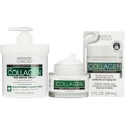 Advanced Clinicals Moisturizing Collagen Face Cream and Lifting Collagen Body Cream Bundle
