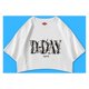 thumbnail image 1 of CROP TEE SUGA Camiseta Lavada/OVERSIZE/SLIM-FIT/TOP " D-DAY "/- 2, 1 of 4