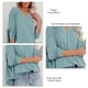 thumbnail image 5 of Camisa holgada de manga larga con cuello en V y hombros caídos, Color puro, Jersey informal sencillo de moda para otoño e invierno, azul, verde, S, 5 of 5