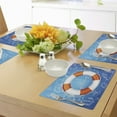 thumbnail image 4 of Ambesonne Ocean Place Mats Set of 4, Palm Tree Island Octopus, Standard Size, Blue Orange White, 4 of 6