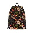thumbnail image 2 of Picia Owl And Leaves Printed Canvas Daypack - Stylish and Durable Vintage Compact Backpack - Class, Work, Travel, or Laptop Bookbag,Organized Compartments-Medium, 2 of 6