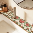 thumbnail image 2 of Yayeee Faucet Mat for Kitchen Sink 14.7" Diatomite Long Splash Guard Pad, Retro Christmas Holly, 2 Pack, 2 of 7
