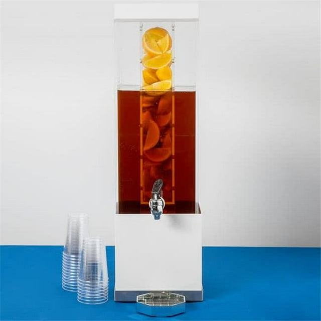 Cal Mil 3002-3INF-55 3 gal Distributeur de Boisson Infusion - Blanc et Acier Inoxydable