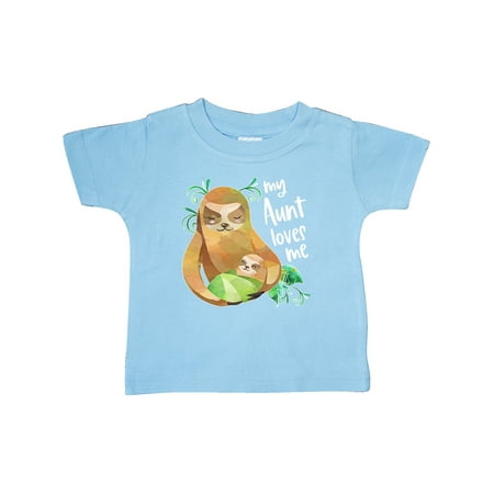 

Inktastic My Aunt Loves Me Cute Sloth and Baby Gift Baby Boy or Baby Girl T-Shirt