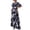 Navy, variant on Women's Summer Dresses 2026 Floral Short Sleeve Maxi Dress Casual Crew Neck A-Line Boho Beach Church Sundress Wedding Guest Dress Red M