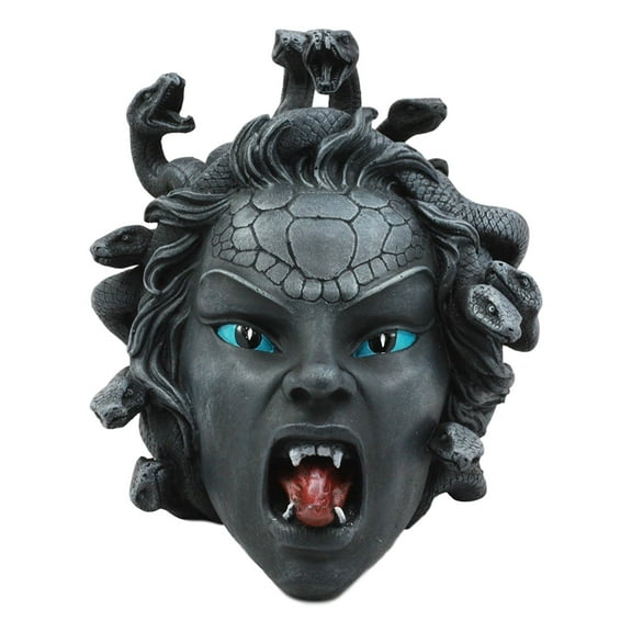 Ebros Greek Mythology Gorgon's Curse Severed Medusa Head Statue 6.25"Tall Stone Gaze Snake Haired Demon Figurine