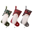 thumbnail image 3 of Billuyoard Adorable muñeca sin rostro calcetín de Navidad chimenea ventana de pared barba larga bolsa de regalo de Navidad tela caramelo calcetín Kits de decoración para fiestas Gris Billuyoard HA069076-03, 3 of 6
