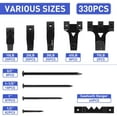 thumbnail image 2 of 330PCS Picture Hangers Kit, Wall Hangers with Hooks, Sawtooth and Hardware Nails, Picture Hooks for Frame, Painting, Artwork, Photo, Wall Mounting (Black), 2 of 7