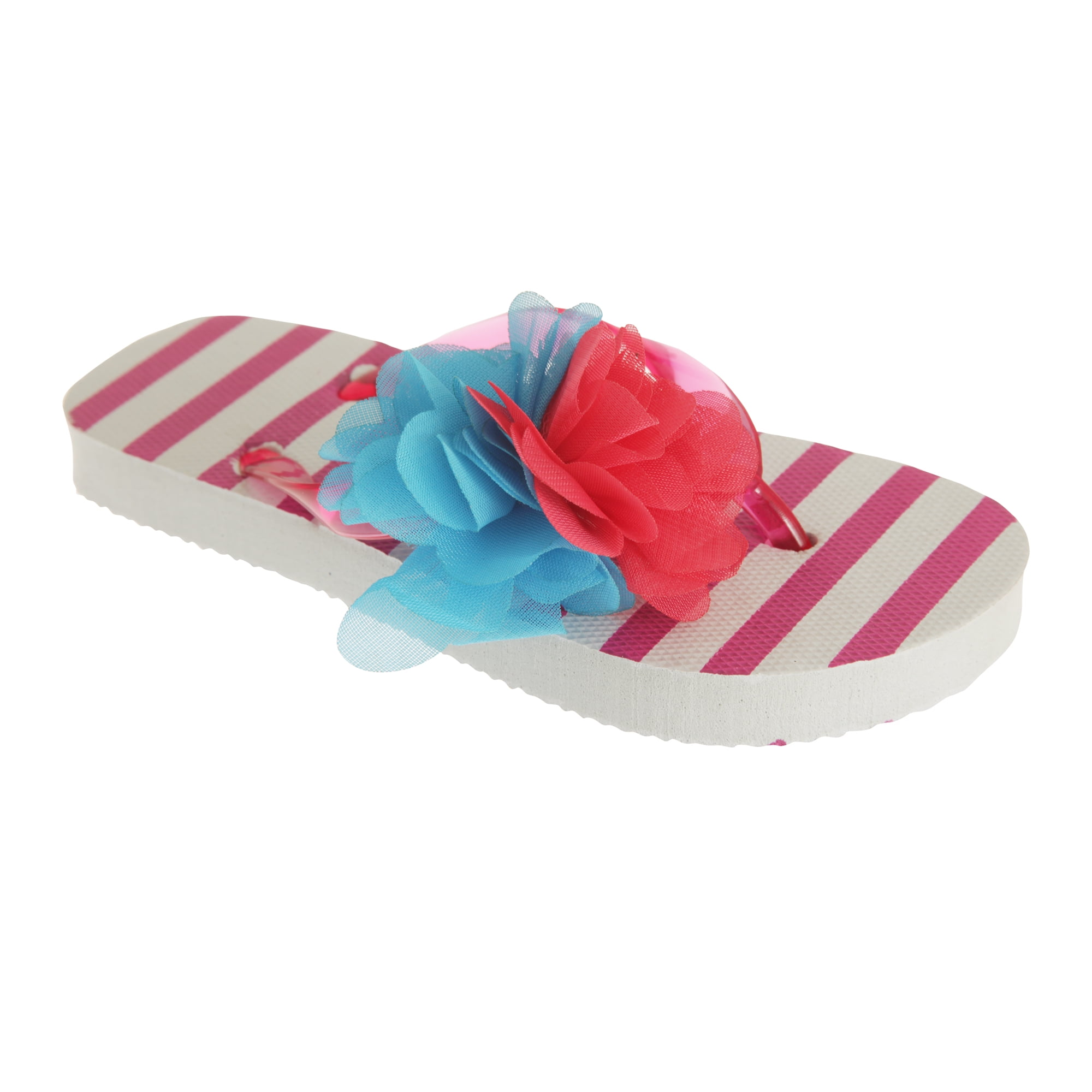 Childrens Girls Striped FlipFlops With 3D Flower Detail Walmart Canada