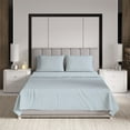 thumbnail image 6 of Color Sense Cotton Rich Queen Sateen Bed Sheet Set, Wrinkle Resistant, Quick Dry, Soft & Smooth 4-Piece Set Light Blue, 6 of 9