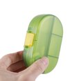 thumbnail image 5 of Unique Bargains 1 Pc 8 Grids Flip Up Double Layer Pill Case Lightweight for Travel Clear Green, 5 of 6