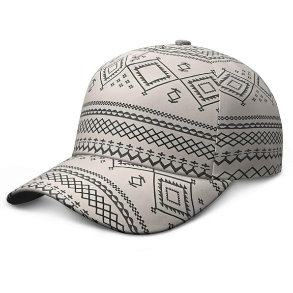 Nordic Style Washed Baseball Cap – Bohemian Dad Hat with Tribal Patterns, Lightweight, Quick-Drying Unstructured Cap, Gift for Men, Women, Outdoor Sports