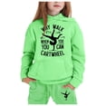 thumbnail image 2 of LRen Kids Sweatsuit Size 8 Cartoon Print Crewneck Long Sleeve Active Hoodie Pullover Sweatshirt Tracksuit Jogger Sweatpants Trendy Kids Fall Outfits Sweat Suit,Light Green,2-3 Years, 2 of 3