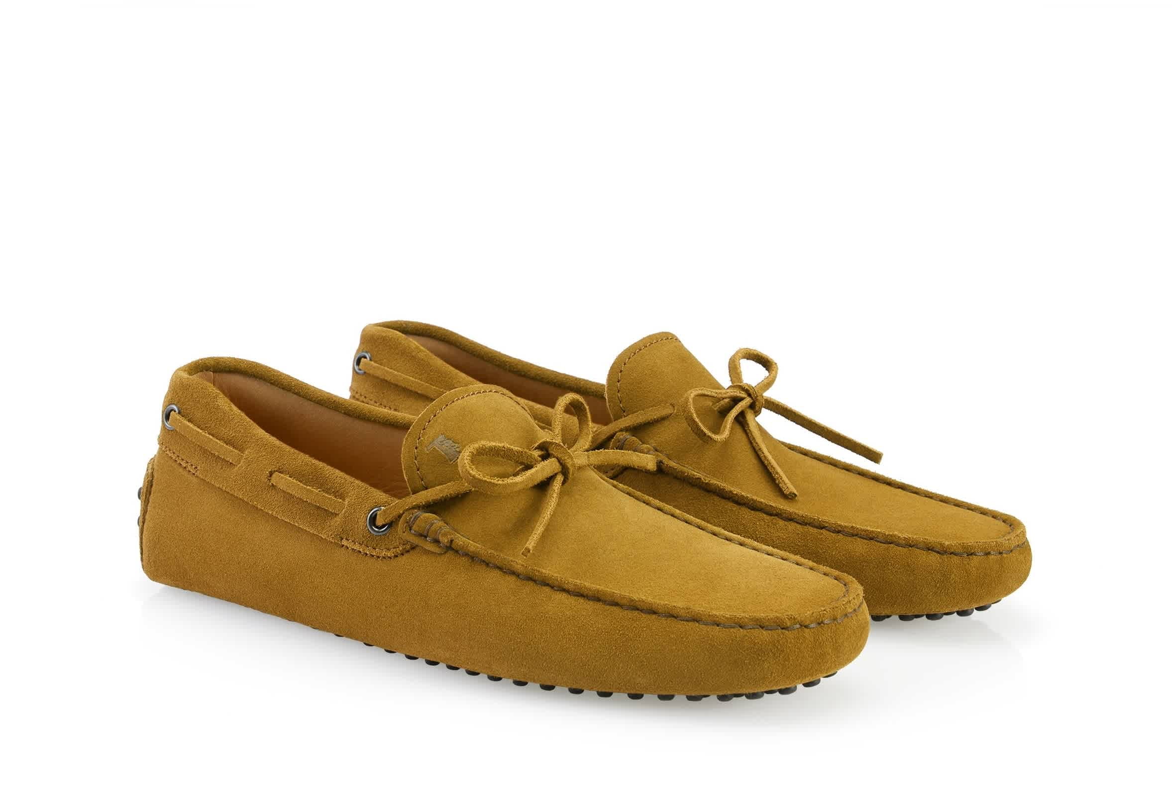 yellow driving moccasins