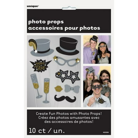 New Years Eve Photo Booth Props, 10-Count (Best Appetizers For New Years Eve Parties)