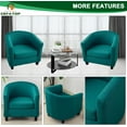 thumbnail image 4 of CHUNTIAN 2 Piece Club Chair Slipcover Stretch Barrel Chair Covers Solid Tub Chair Slipcovers Soft Armchair Covers Removable Furniture Protector Arm Chair Cover for Living Room,Green, 4 of 5