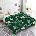 thumbnail image 3 of Flannel Throw Blanket Lucky Shamrocks Leaves Green Cozy&Soft Plush Blankets for Bed Couch Living Room Sofa Chair, 3 of 6