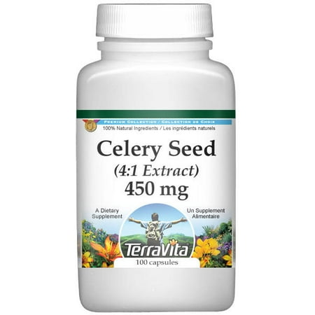 Extra Strength Celery Seed 4:1 Extract - 450 mg (100 capsules, ZIN: