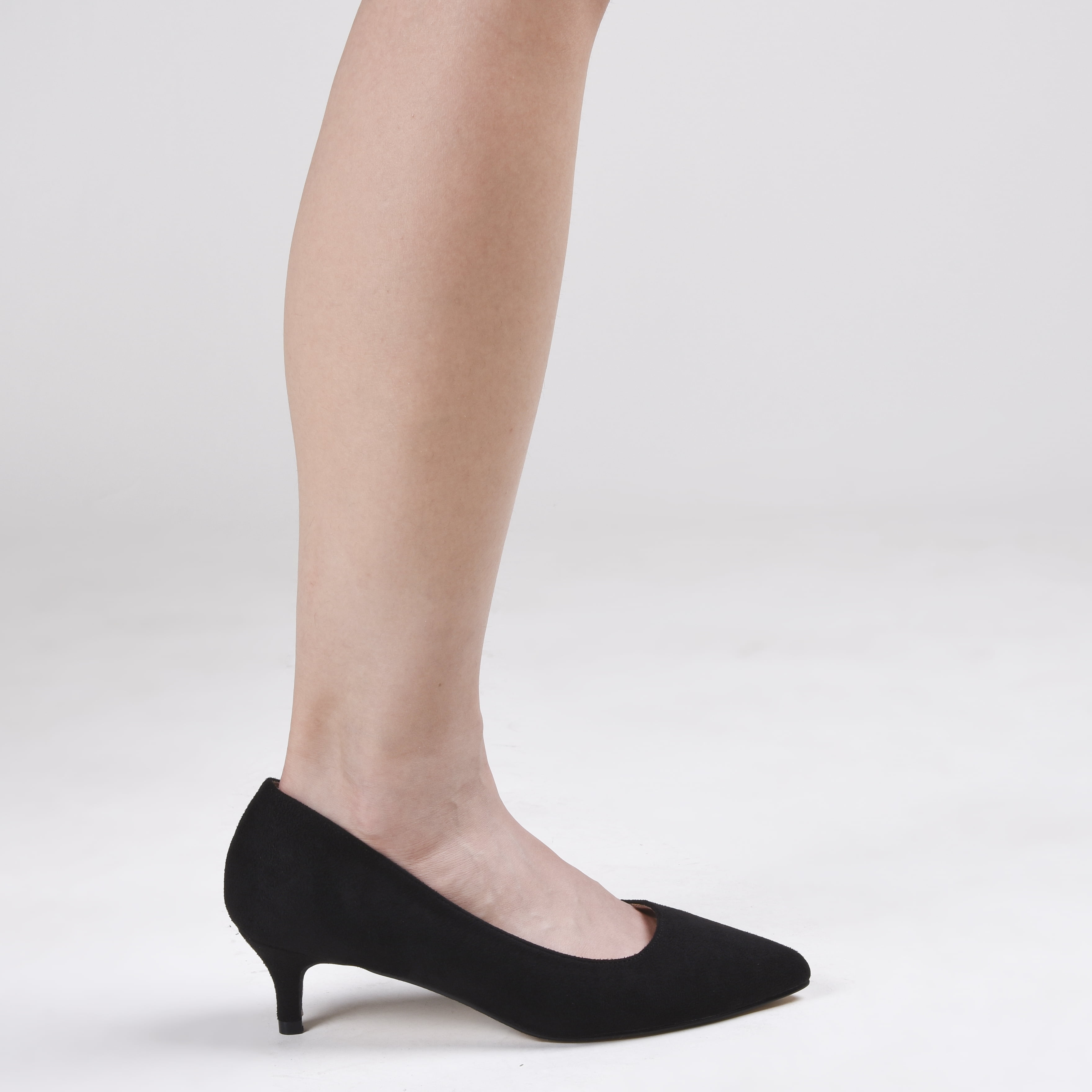 Wide E Low Kitten Heel Womens Ladies Comfort Court Shoes Pumps New Grip Size 