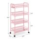 thumbnail image 2 of Carrito utilitario rodante TOOLF de 4 niveles, metal rosa, con 3 ganchos, 2 of 7