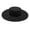 Black, variant on Retro Flat Top Hat, Wool Felt Pork Pie Hat, Bowler Hat with Metal Ring, Wide Brim Trilby Hat for Women Men Autumn Winter