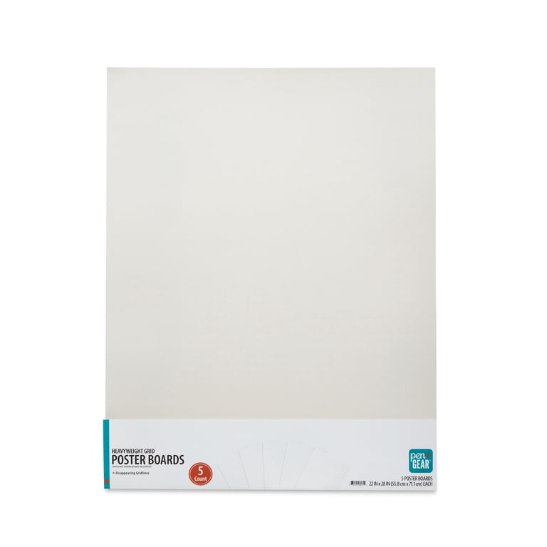 Pen+Gear White Heavyweight Grid Poster Board, 5-Pack photo 1