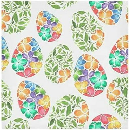 

Bestwell 4 pieces Easter Eggs Cloth Napkins Oversized Washable Reusable Polyester Dinner Table Napkins for Family Restaurant Party Decor 20 x20