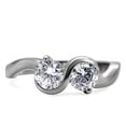 thumbnail image 3 of High polished (no plating) Stainless Steel Ring with AAA Grade CZ in Clear for Women Style TK072, 3 of 5