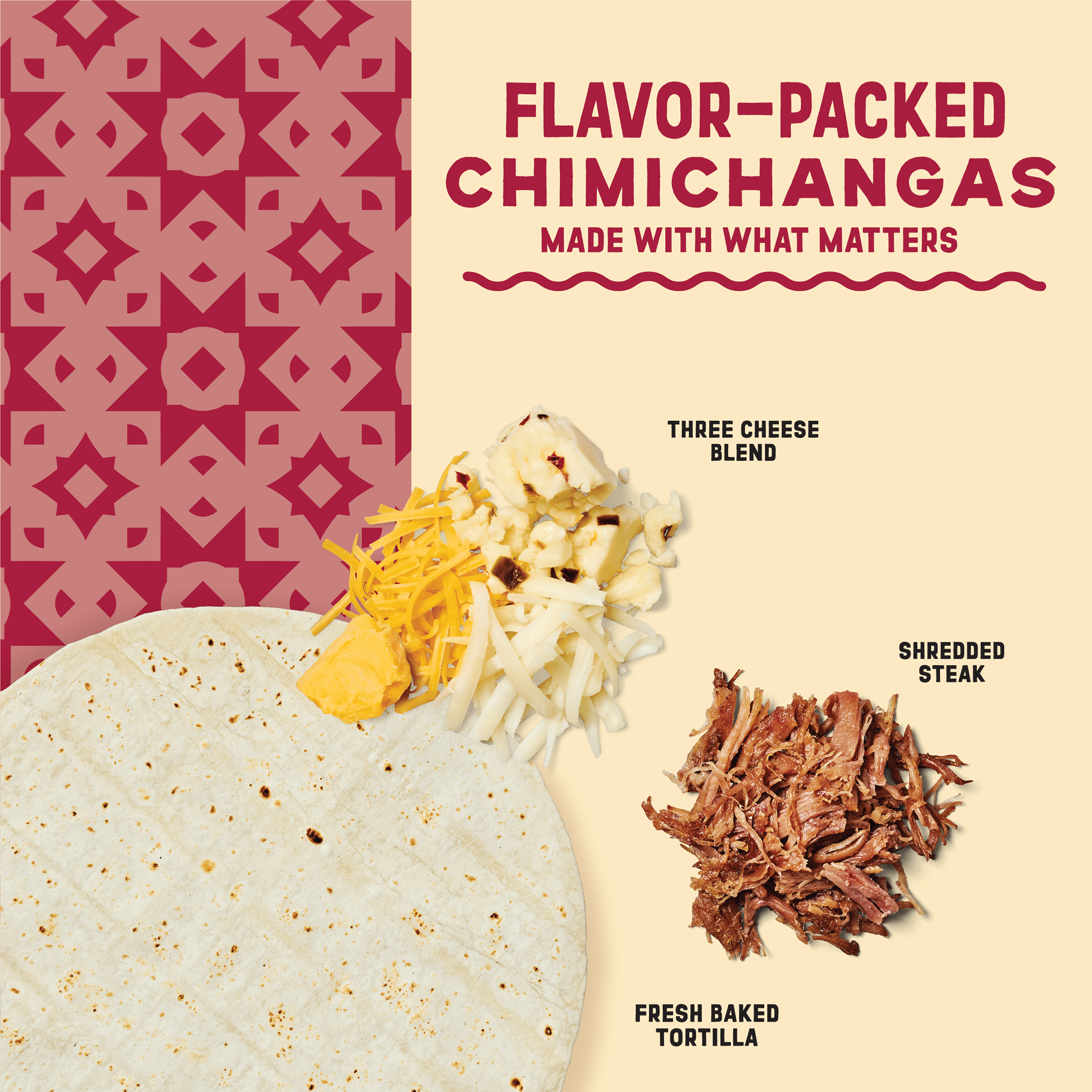 El Monterey Signature Shredded Steak and Cheese Chimichangas 54 oz, 12 Count (Frozen)