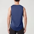 thumbnail image 5 of NOLDARES Men's Tank Tops Loose Fit Sleeveless Workout Muscle Shirt Athletic Bodybuilding Gym Tee Shirts Summer Vacation(Navy,M), 5 of 6