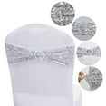 thumbnail image 6 of Ludlz 10Pcs Chair Sashes Elegant Sequins Polyester Elastic Bow-shaped Chair Cover Ribbons Wedding Supplies, 6 of 8