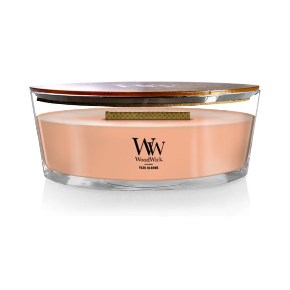 WoodWick Scented Ellipse Candle, Crackles as it Burns, Yuzu Blooms, 16oz