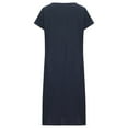 thumbnail image 6 of USSUMA Dress for Women Wedding Guest Short Sleeve Linen Cotton Shift T Shirt Midi Summer Dress Casual Daisy Print Knee Length 2022 Sundresses Beach Round Neck Womens Sun Dresses, 6 of 6