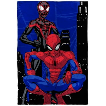 Spider-Man Swing Into Action Kids Twin/Full Blanket, 62 x 90, Microfiber, Blue, Marvel