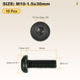 thumbnail image 2 of Pan Head Torx Security Screws Bolts (M10-1.5x30mm) 10Pcs, Button Torx Head Machine Screws Carbon Steel - for Furniture Woodworking Project, Black, 2 of 7