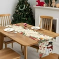 thumbnail image 4 of Christmas Dresser Scarf Farmhouse, Dining Table Decorations for Wedding/Parties, Red Snowman Xmas Tree Snowflake Winter Bird Table Runner 120 Inches Long for Kitchen Dining, 13 x 120 In, 4 of 9