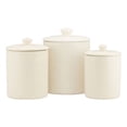 thumbnail image 1 of 10 Strawberry Street Hampton Embossed 3 Piece Ceramic Canister Set, White, 1 of 3