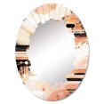 thumbnail image 2 of DESIGN ART Designart "Peach Black Symmetrical Abstractions" Cubism Modern Wall Mirror 24in.x36in., 2 of 4