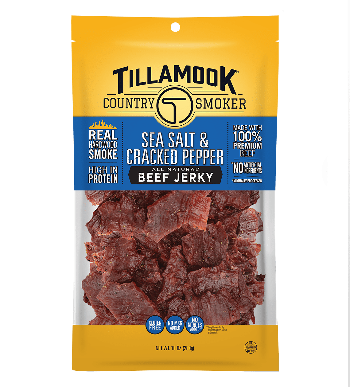 Tillamook Country Smoker Jerky, Sea Salt & Cracked Pepper Jerky, 10oz