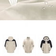 thumbnail image 3 of Zedker Women Jacket Winter Ski Waterproof Detachable Hood Windproof Warm Fleece, Plus Size Beige L, 3 of 5