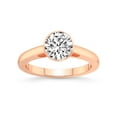 thumbnail image 1 of 3 Carat | IGI Certified Round Shape Lab Grown Diamond Engagement Ring For Women | 14K Rose Gold | Lab Created Bezel Set Solitaire Diamond Engagement Ring | FG-VS1-VS2 Quality, 1 of 5