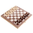 thumbnail image 2 of Wooden International Chess Set Entertainment Game Chess with Folding Board, 2 of 9